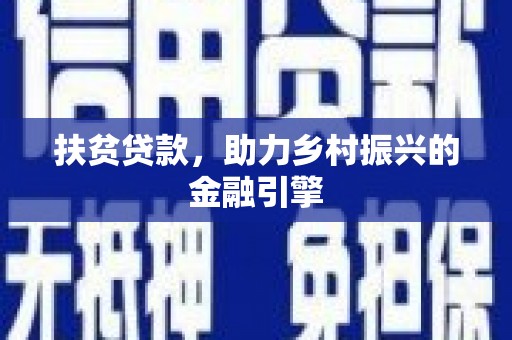 大名扶贫贷款，助力乡村振兴的金融引擎
