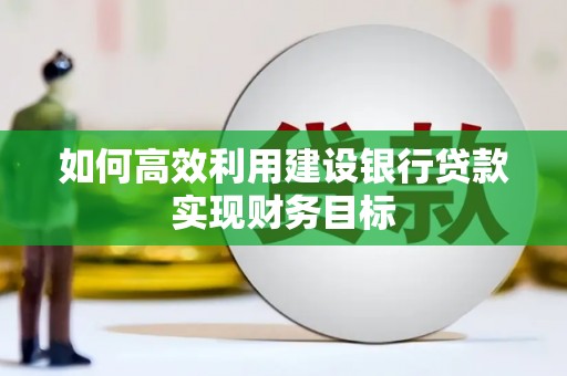 资源如何高效利用建设银行贷款实现财务目标