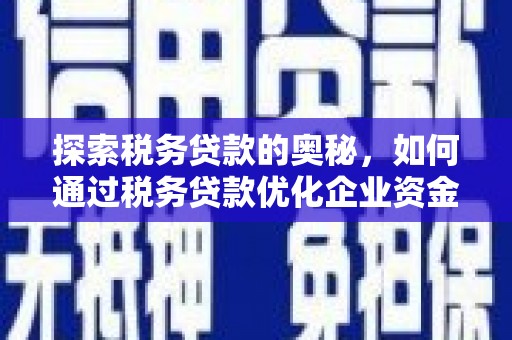 南票探索税务贷款的奥秘，如何通过税务贷款优化企业资金流