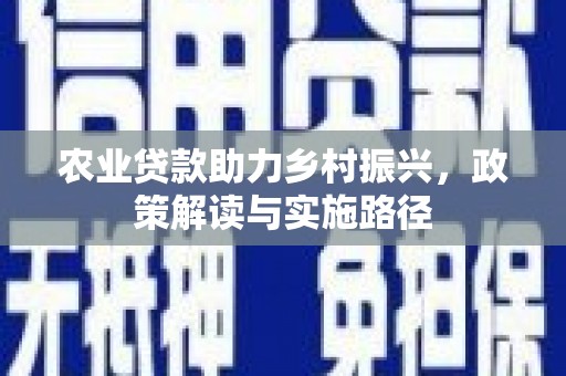 西屯农业贷款助力乡村振兴，政策解读与实施路径