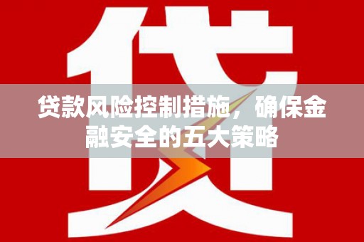 隆子贷款风险控制措施，确保金融安全的五大策略