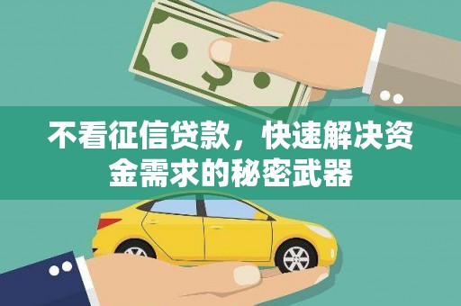 务川不看征信贷款，快速解决资金需求的秘密武器