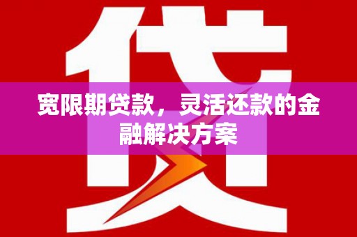 南平宽限期贷款，灵活还款的金融解决方案