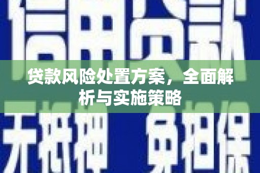 稷山贷款风险处置方案，全面解析与实施策略